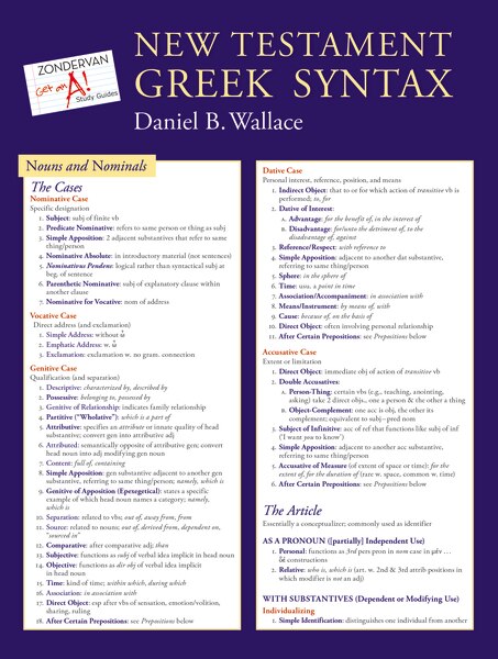 New Testament Greek Syntax Laminated Sheet by Daniel B. Wallace, Other | Indigo Chapters