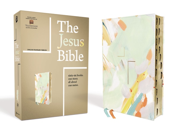 The Jesus Bible Artist Edition ESV (With Thumb Tabs to Help Locate the Books of the Bible) Leathersoft Multi-color/Teal Thumb Indexed