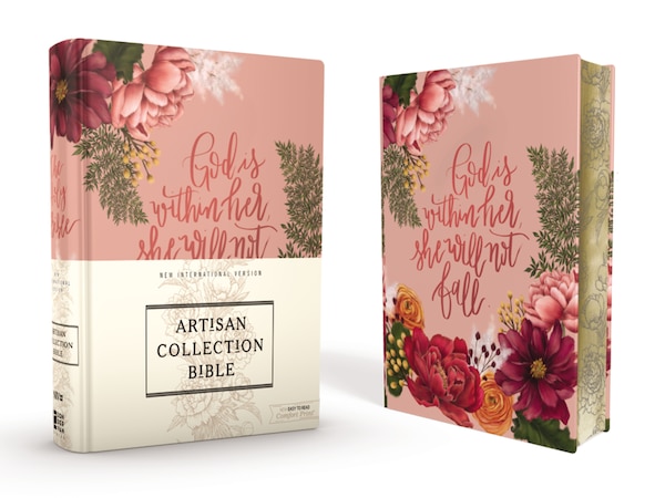 Niv Artisan Collection Bible Cloth Over Board Pink Floral Designed Edges Under Gilding Red Letter Comfort Print by Zondervan Zondervan