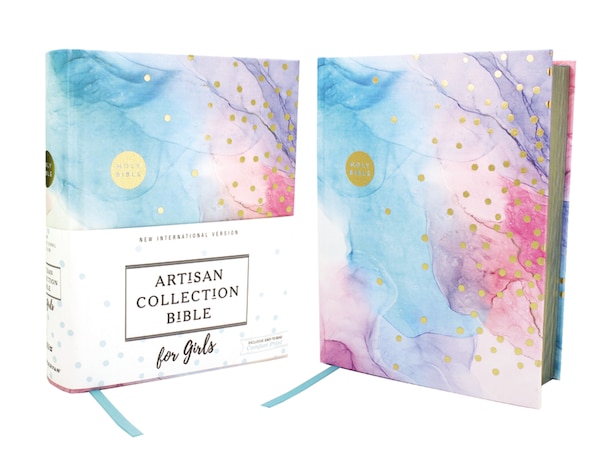 Niv Artisan Collection Bible For Girls Cloth Over Board Multi-color Art Gilded Edges Red Letter Comfort Print by Zondervan Zondervan