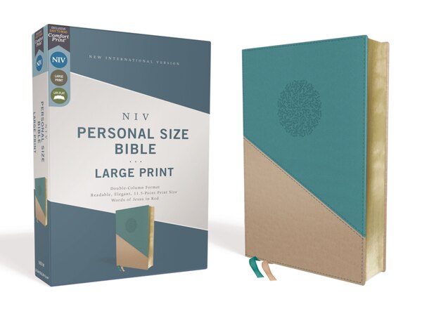 Niv Personal Size Bible Large Print Leathersoft Teal/gold Red Letter Comfort Print by Zondervan Zondervan, Leather/Fine Binding | Indigo Chapters