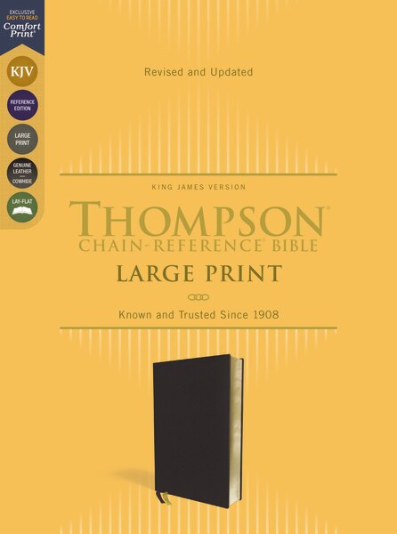 KJV Thompson Chain-Reference Bible Large Print Genuine Leather Cowhide Black Red Letter Thumb Indexed Comfort Print by Zondervan | Indigo Chapters