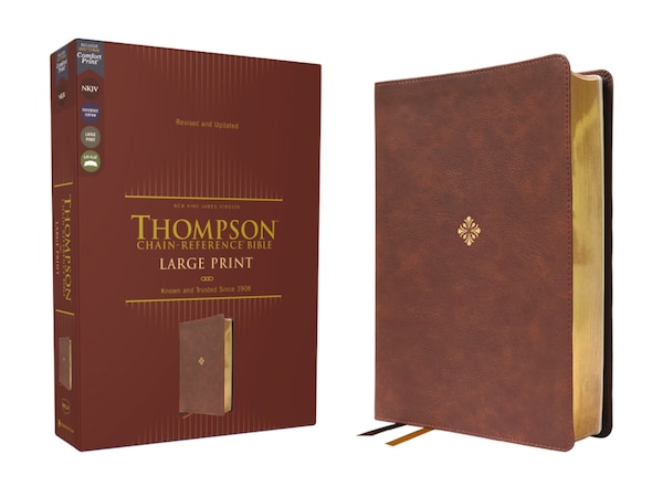 NKJV Thompson Chain-Reference Bible Large Print Leathersoft Brown Red Letter Comfort Print by Zondervan Zondervan, Leather/Fine Binding