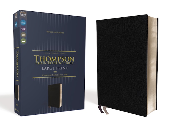 NIV Thompson Chain-Reference Bible Large Print Bonded Leather Black Red Letter Comfort Print by Zondervan, Leather/Fine Binding | Indigo Chapters