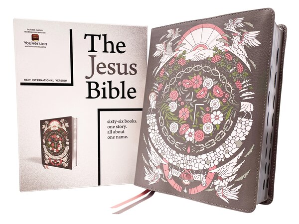 The Jesus Bible Artist Edition NIV (With Thumb Tabs to Help Locate the Books of the Bible) Leathersoft Gray Floral Thumb Indexed | Indigo Chapters