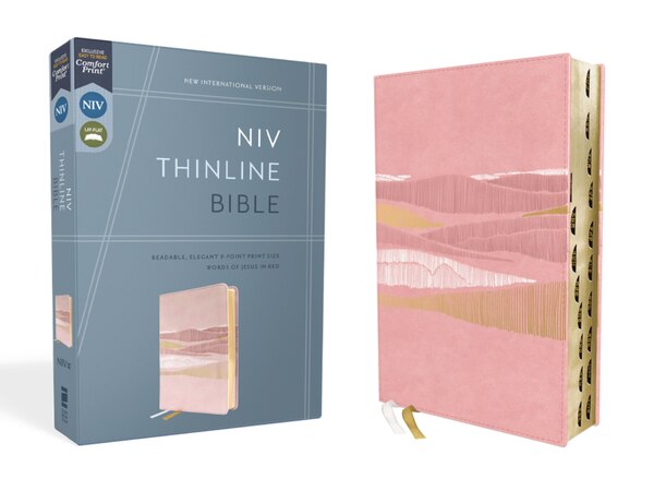 Niv Thinline Bible Leathersoft Pink Red Letter Thumb Indexed Comfort Print by Zondervan, Leather/Fine Binding | Indigo Chapters