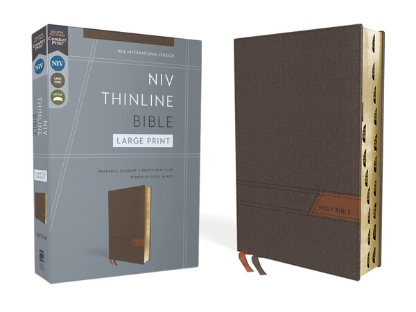 Niv Thinline Bible Large Print Cloth Flexcover Gray Red Letter Thumb Indexed Comfort Print by Zondervan, Paperback | Indigo Chapters