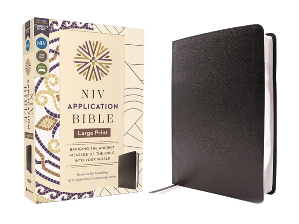 NIV Application Bible Large Print European Bonded Leather Black Red Letter Comfort Print by Zondervan, Leather/Fine Binding | Indigo Chapters