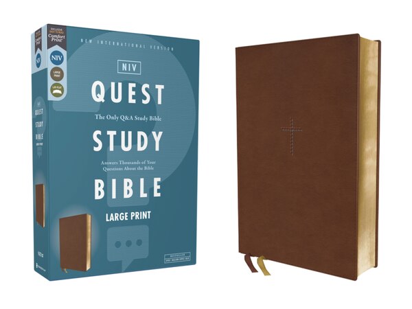 NIV Quest Study Bible Large Print Leathersoft Brown Comfort Print by Zondervan, Leather/Fine Binding | Indigo Chapters