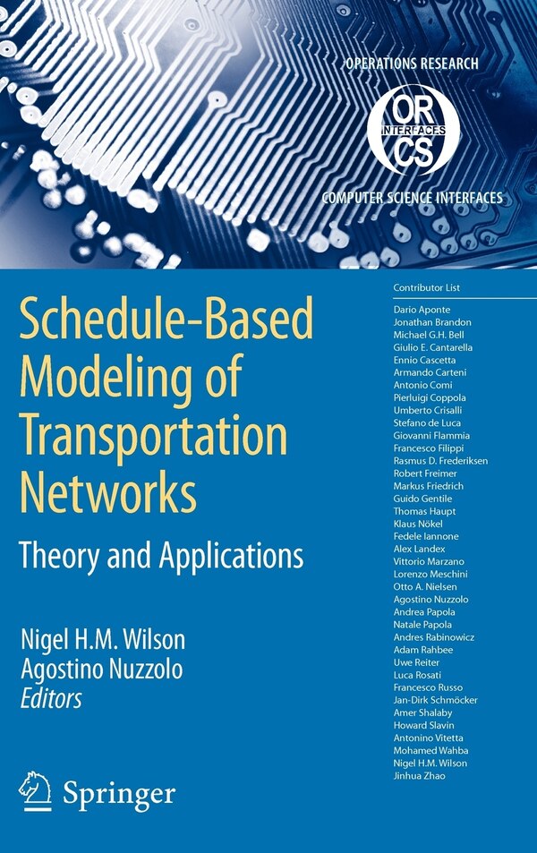 Schedule-Based Modeling of Transportation Networks by Nigel H. M. Wilson, Hardcover | Indigo Chapters