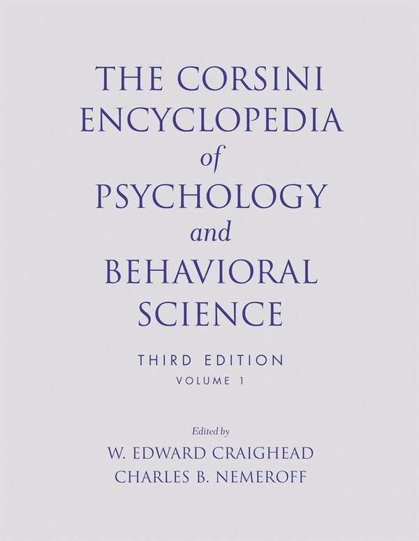 The Corsini Encyclopedia of Psychology and Behavioral Science Volume 1 by W. Edward Craighead, Paperback | Indigo Chapters