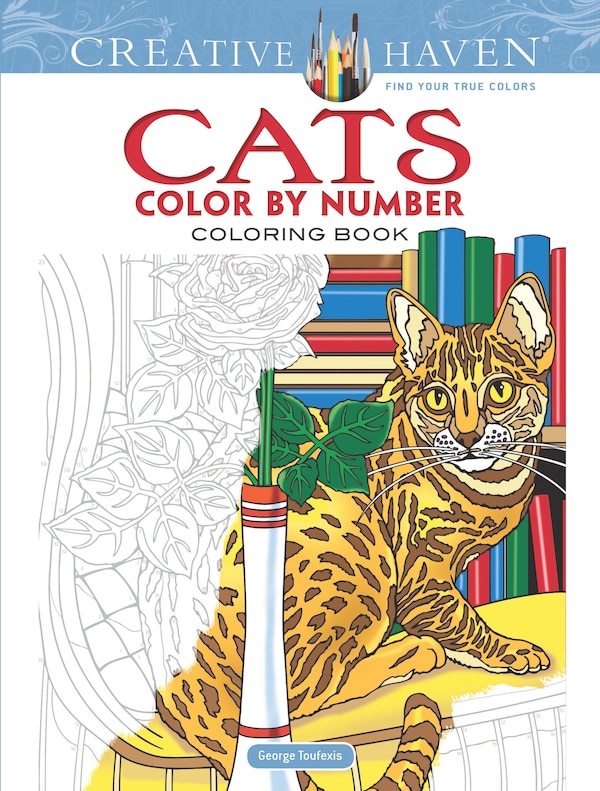Creative Haven Cats Color by Number Coloring Book by George Toufexis, Paperback | Indigo Chapters