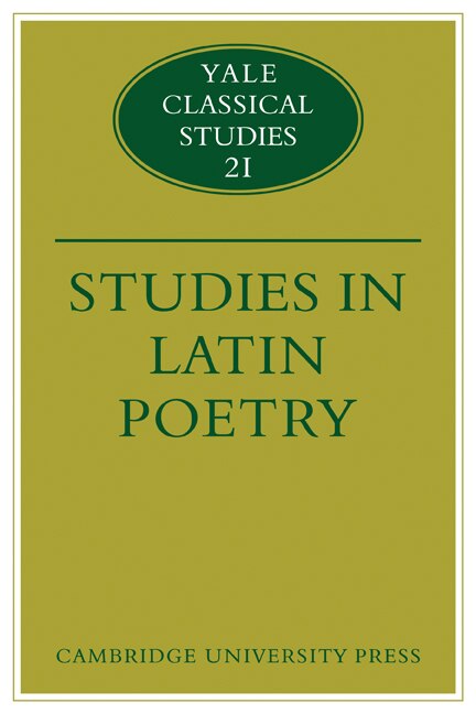 Studies in Latin Poetry by Christopher M. Dawson, Paperback | Indigo Chapters