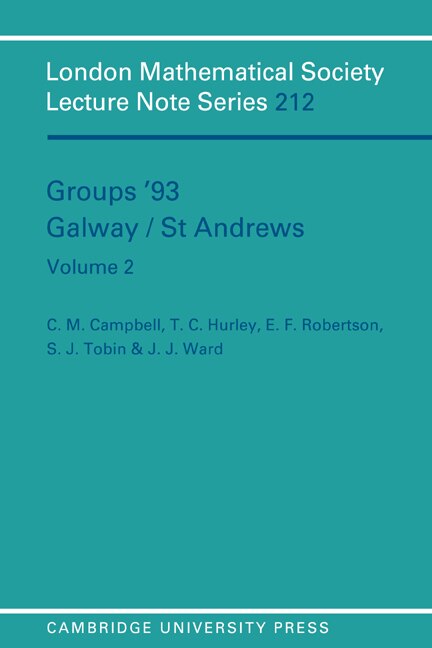 Groups '93 Galway/St Andrews: Volume 2 by C. M. Campbell, Paperback | Indigo Chapters
