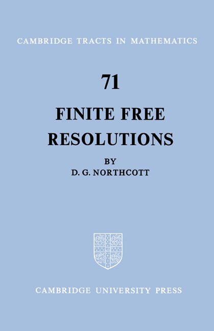 Finite Free Resolutions by D. G. Northcott, Paperback | Indigo Chapters