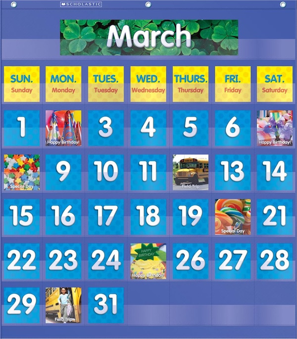 Monthly Calendar Pocket Chart by Scholastic, Book & Toy | Indigo Chapters