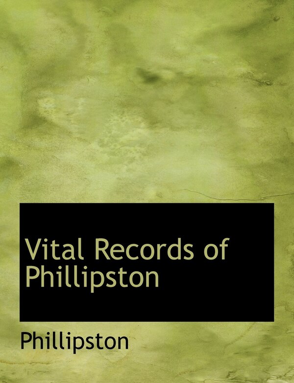 Vital Records of Phillipston, Paperback | Indigo Chapters