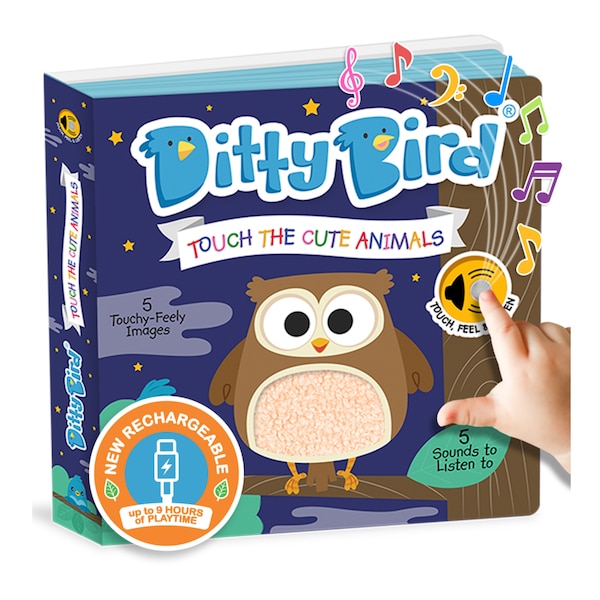Ditty Bird | Touch the Animals | Interactive Sensory Sound book for babies 6 - 18 months | Touch and Feel books with textures| Early