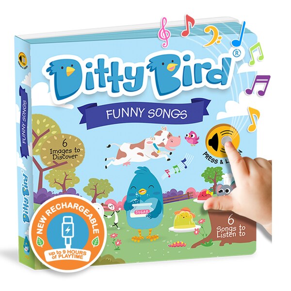 Ditty Bird | Funny Songs | Interactive Musical Book for toddlers 1- 3 | Sound book for 1 year old | baby gift with music, Picture Books