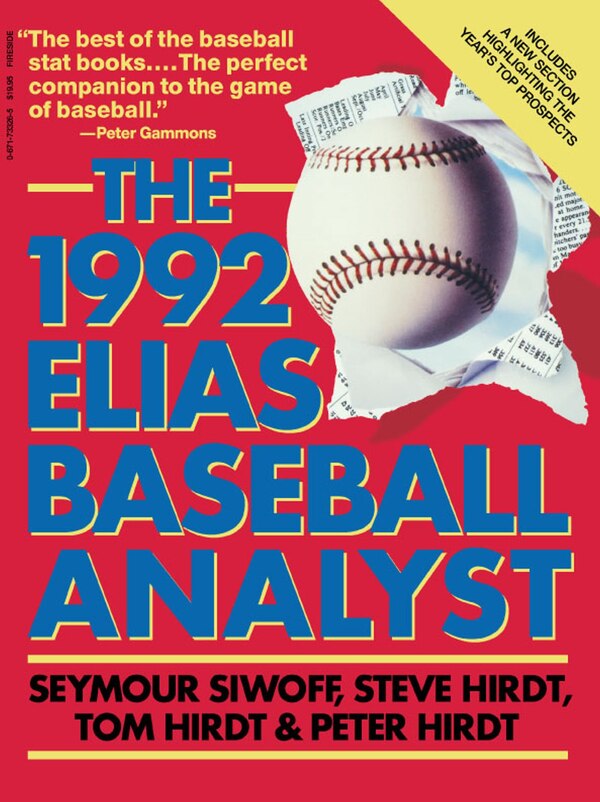 Elias Baseball Analyst 1992 by Seymour Siwoff, Paperback | Indigo Chapters