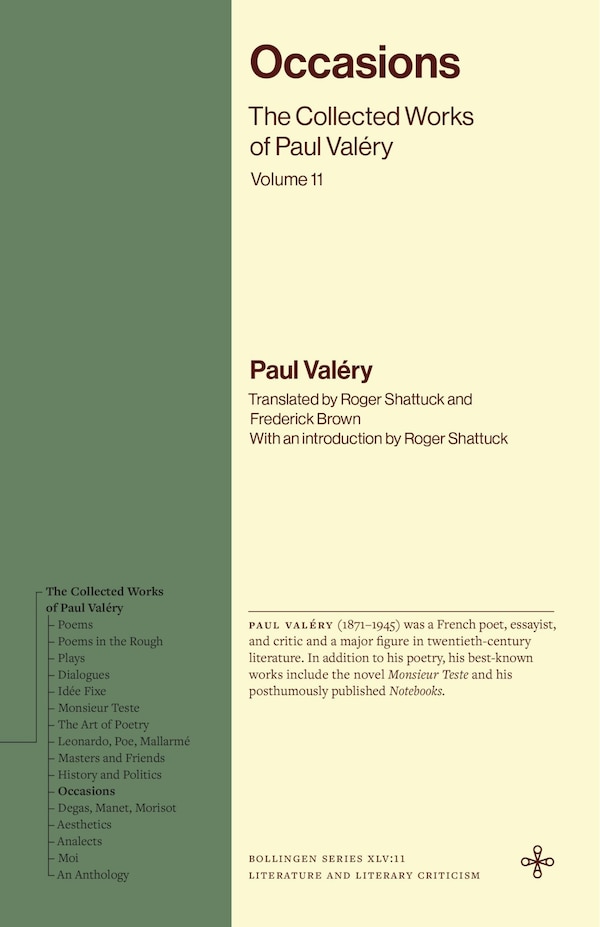 Occasions by Paul Valéry, Hardcover | Indigo Chapters
