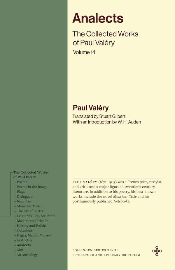 Analects by Paul Valéry, Hardcover | Indigo Chapters
