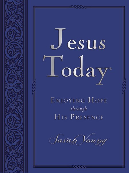 Jesus Today Large Text Blue Leathersoft with Full Scriptures by Sarah Young, Leather/Fine Binding | Indigo Chapters