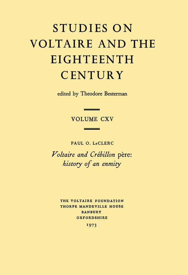 Voltaire and Crébillon père by Paul O. LeClerc, Paperback | Indigo Chapters
