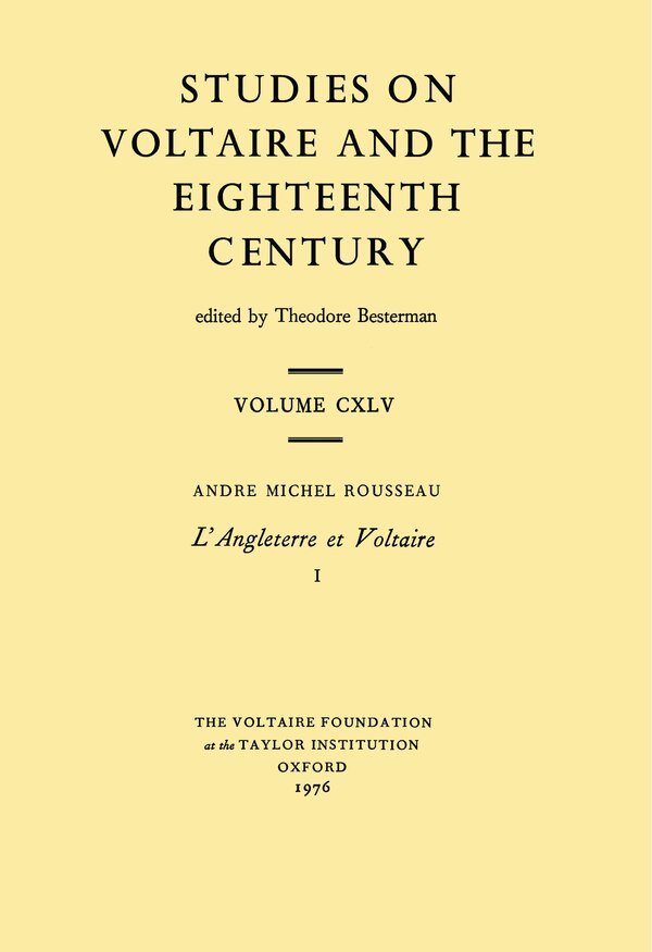 L'Angleterre et Voltaire by André-Michel Rousseau, Paperback | Indigo Chapters