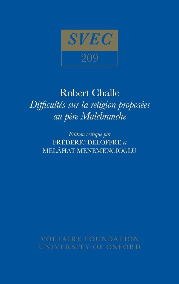 Difficult�s sur la religion propos�es au p�re Malebranche by Fr�d�ric Deloffre, Hardcover | Indigo Chapters