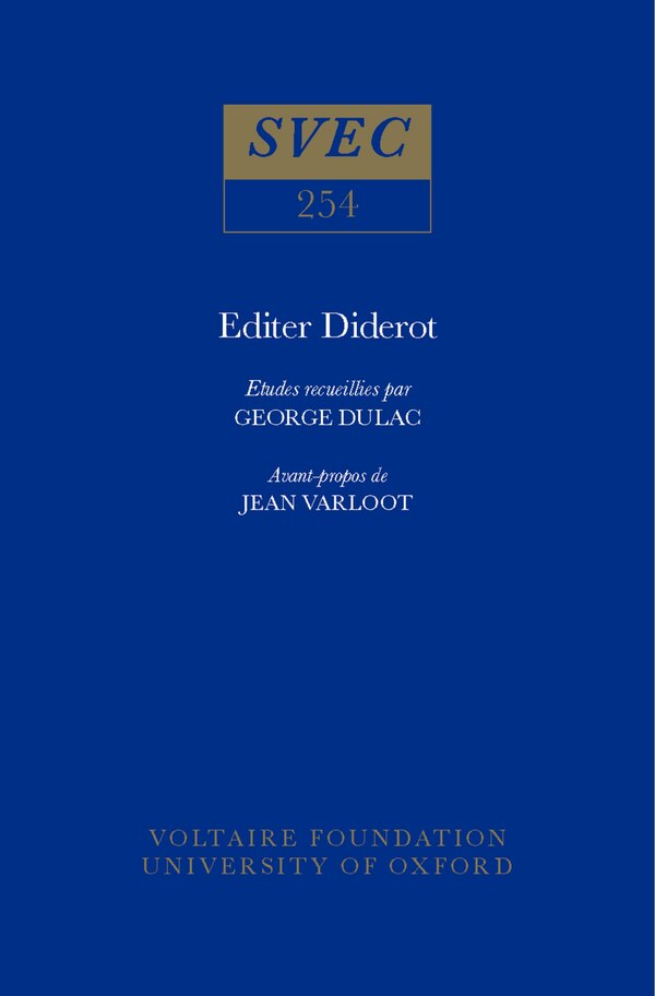 Editer Diderot by Georges Dulac, Hardcover | Indigo Chapters