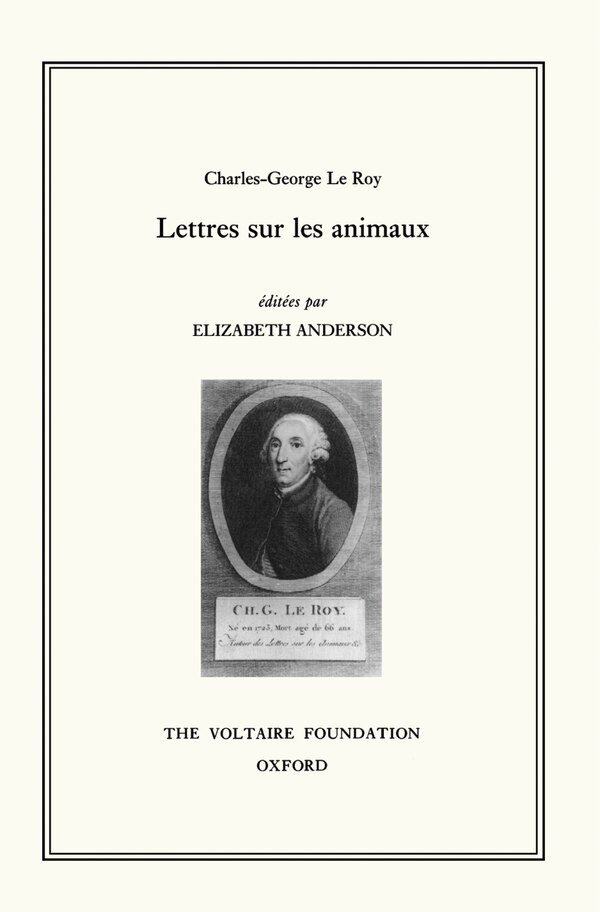 Charles-George le Roy Lettres sur les Animaux by Charles-Georges Le Roy, Hardcover | Indigo Chapters