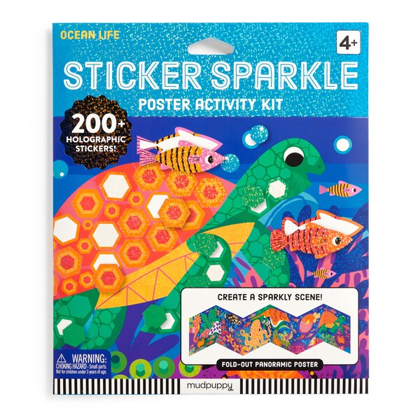 Ocean Life Sticker Sparkle Poster Activity Kit by Mudpuppy, Hardcover | Indigo Chapters