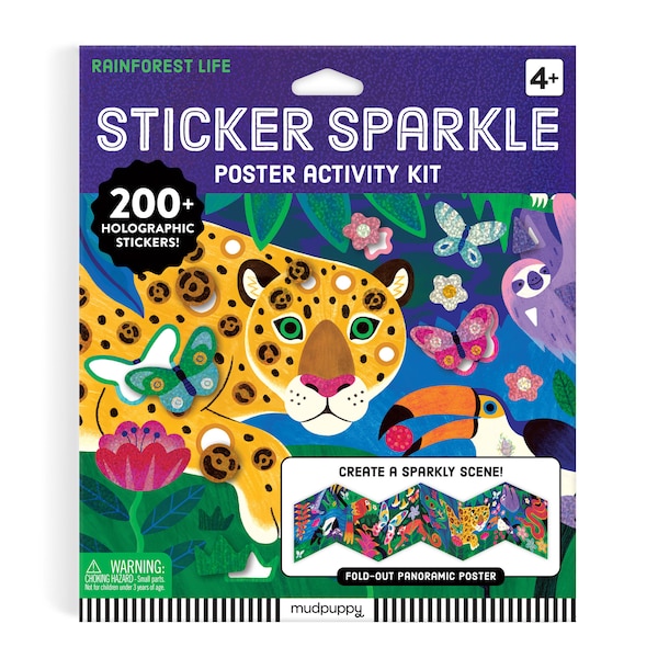 Rainforest Life Sticker Sparkle Poster Activity Kit by Mudpuppy, Hardcover | Indigo Chapters