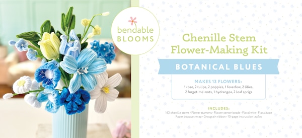 Bendable Blooms Chenille Stem Flower-Making Kit Botanical Blues by Better Day Books, Hardcover | Indigo Chapters