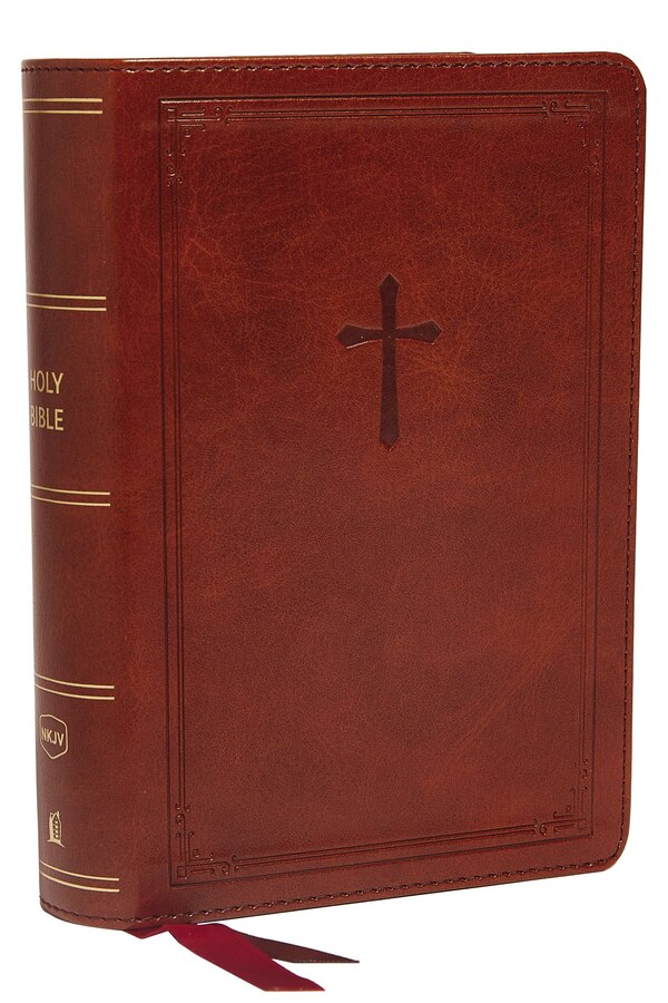 Nkjv End-of-verse Reference Bible Compact Leathersoft Brown Red Letter Comfort Print by Thomas Thomas Nelson, Leather/Fine Binding | Indigo Chapters