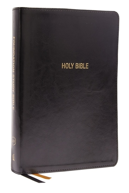 Kjv Foundation Study Bible Large Print Leathersoft Black Red Letter Thumb Indexed Comfort Print by Thomas Nelson, Leather/Fine Binding