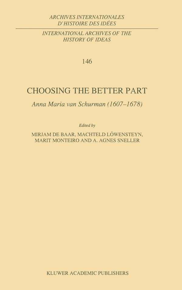 Choosing the Better Part by M P De Baar, Hardcover | Indigo Chapters