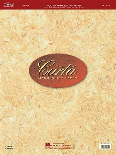 Carta Manuscript Paper No. 20 - Professional, Paperback | Indigo Chapters