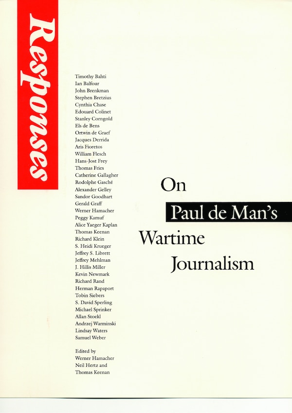 Responses by Werner Hamacher, Paperback | Indigo Chapters