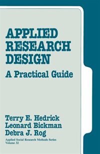 Applied Research Design by Terry Hedrick, Paperback | Indigo Chapters