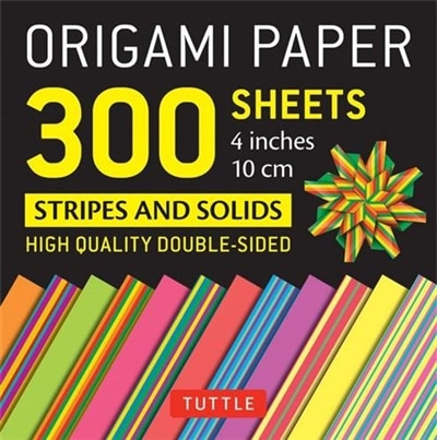 Origami Paper 300 sheets Stripes and Solids 4 (10 cm) by Tuttle Studio, Loose Leaf | Indigo Chapters