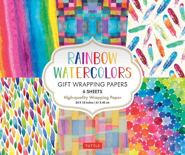 Rainbow Watercolors Gift Wrapping Papers - 6 sheets by Tuttle Studio, Paperback | Indigo Chapters