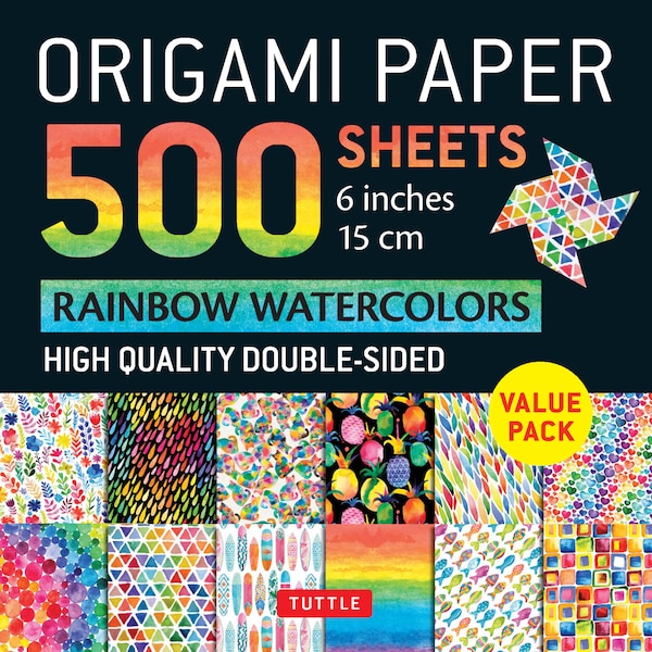 Origami Paper 500 sheets Rainbow Watercolors 6" (15 cm) by Tuttle Publishing, Loose Leaf | Indigo Chapters