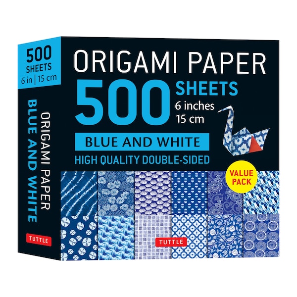 Origami Paper 500 sheets Blue & White 6 (15 cm) by Tuttle Studio, Loose Leaf | Indigo Chapters