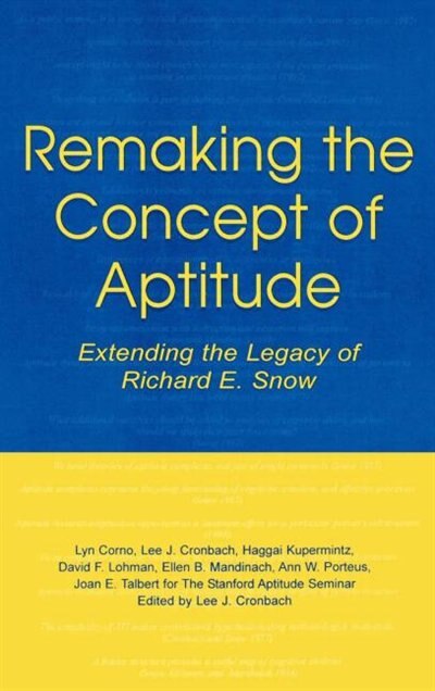 Remaking the Concept of Aptitude by Lyn Corno, Hardcover | Indigo Chapters