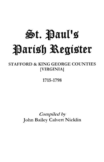 St. Paul's Parish Register by John B C Nicklin, Paperback | Indigo Chapters