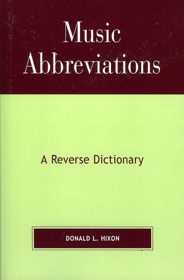 Music Abbreviations by Donald L. Hixon, Paperback | Indigo Chapters