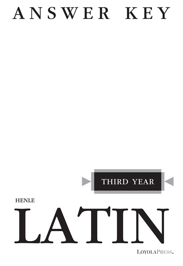 Henle Latin Third Year Answer Key by Robert J Henle, Paperback | Indigo Chapters