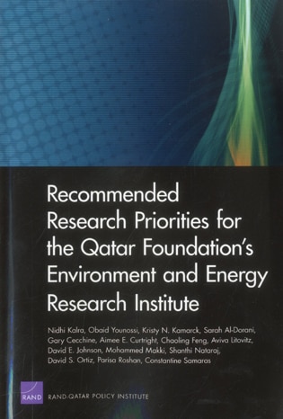 Recommended Research Priorities For The Qatar Foundation's Environment And Energy Research Institute by Nidhi Kalra, Paperback | Indigo Chapters